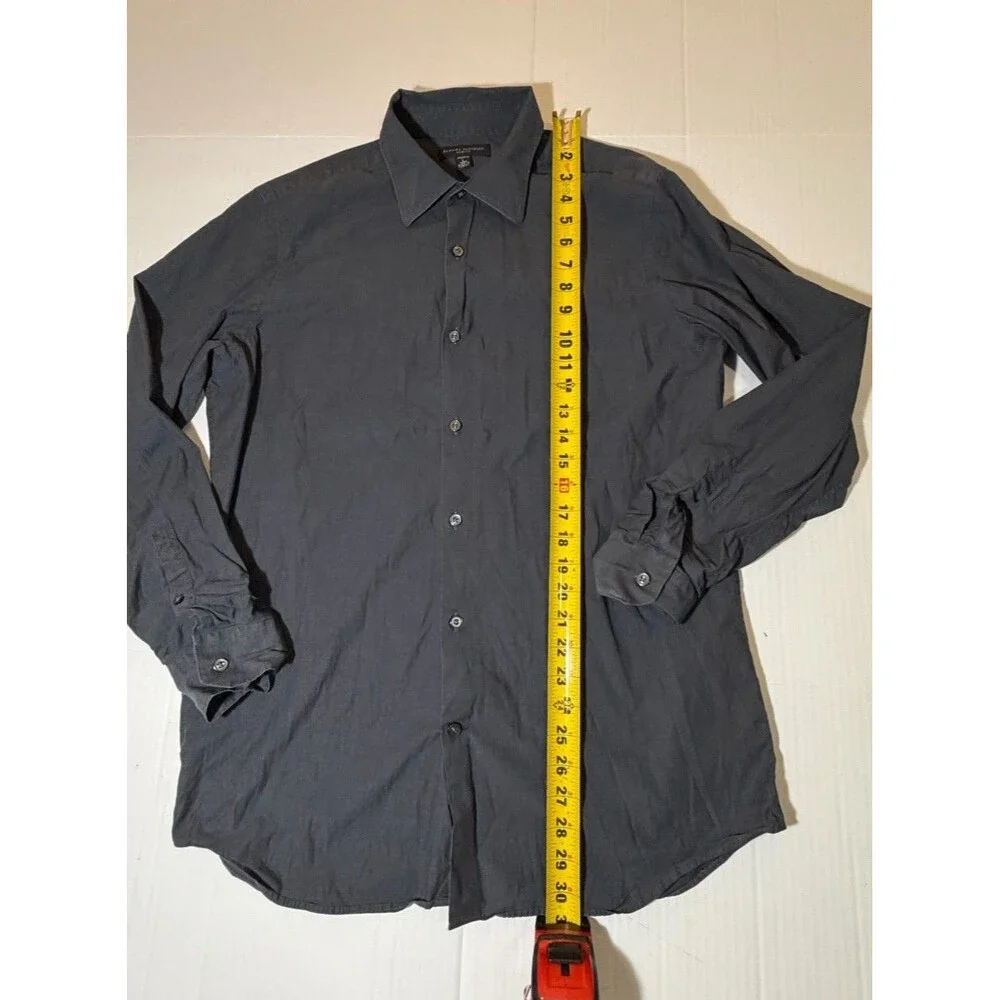 Banana Republic Slim Fit Stretch Dress Shirt Gray Long Sleeve Mens Large